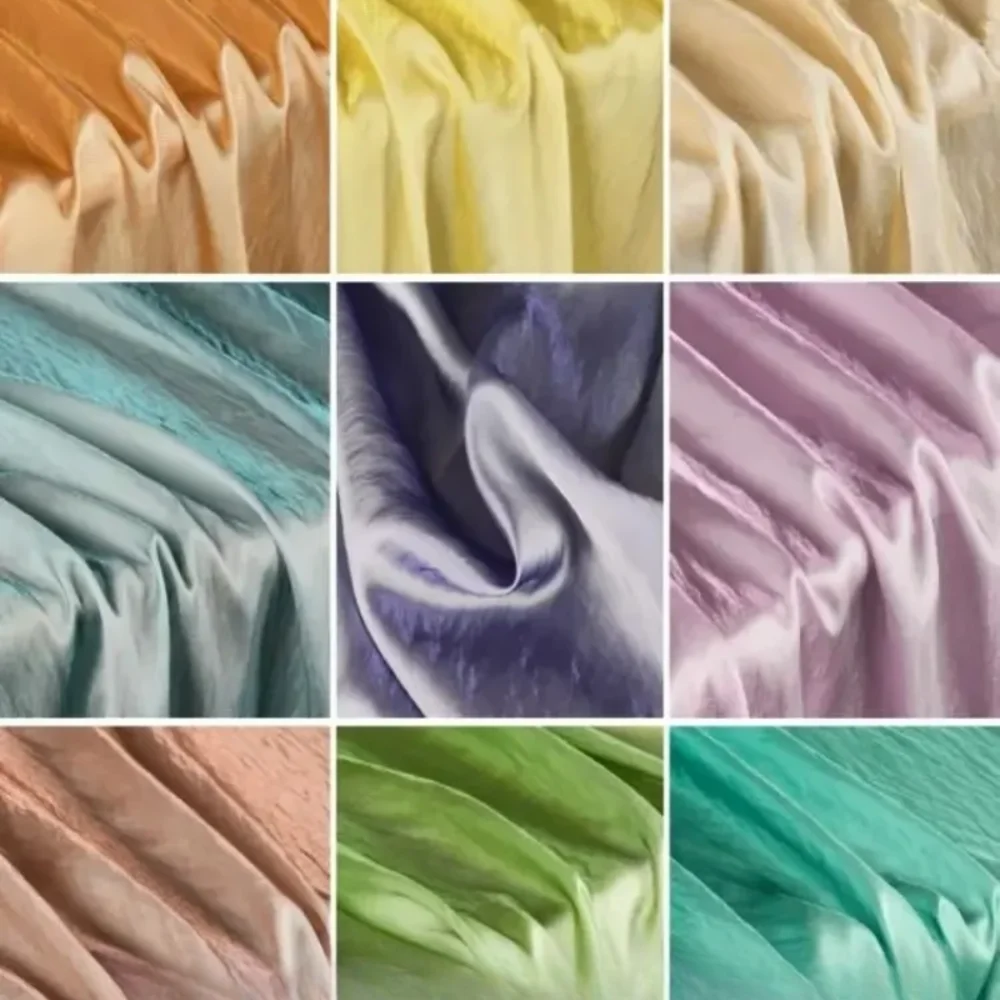 

Pleated Acetic Acid Satin Fabric for Summer Dress Shirt Apparel Diy Sewing Cloth By the Meter Material