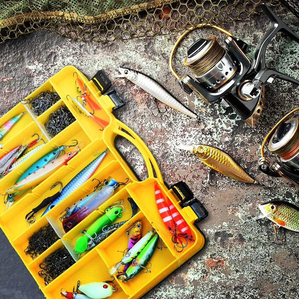 

Fishing Gear Box Lightweight Portable Compartments Organizer For Lures Hooks Bait Compartments Fishing Case Container Case