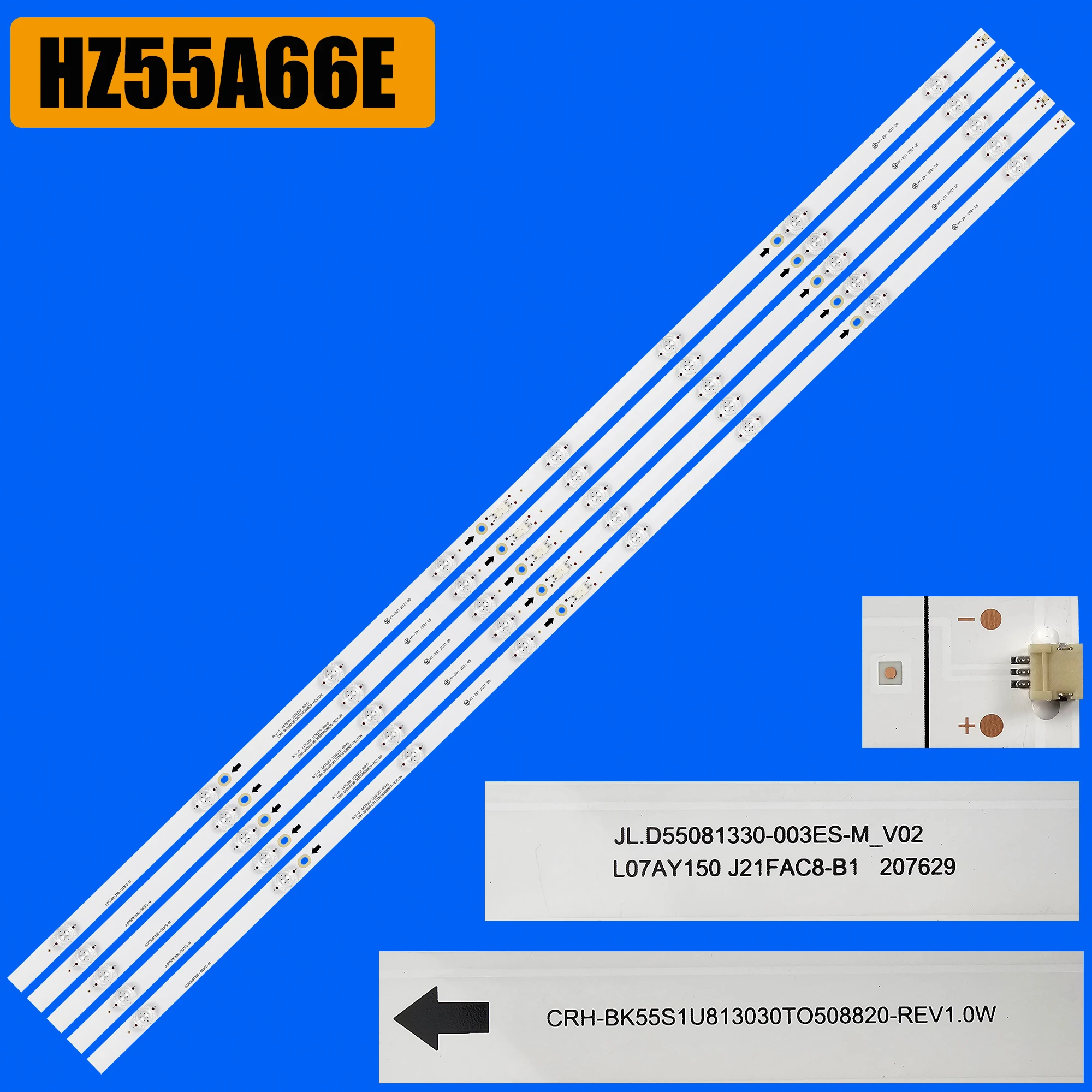 Strip lampu latar LED untuk Hisense 55R6E 5555r6000e 55R6040E LB55143 CRH-BK55S1U813030T0508820-REV1.0