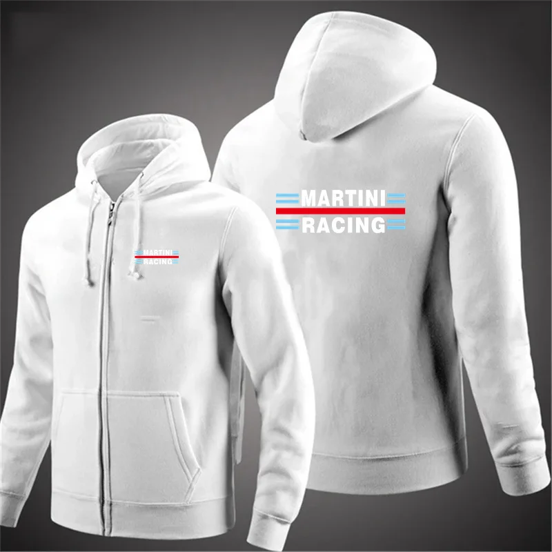 Zip Up Hoodies Autumn Martini Racing Hooded Sweatshirts Men\'s Hoodie Cardigan Solid Color Classic Jacket Men Coat Men Clothing