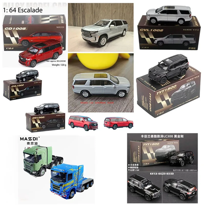 MASSDI Alloy 1/64 CD1000 CD1005 Escalade/CVL1000 Suburban SUV Car Model LAND CRUISER LC300/SCN1106/1110 Tow Truck Holiday Gifts