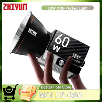 ZHIYUN MOLUS G60 60W COB Pocket Light Dual Power Supply System 2700-6500k Bi-color Video Light for Photography Studio