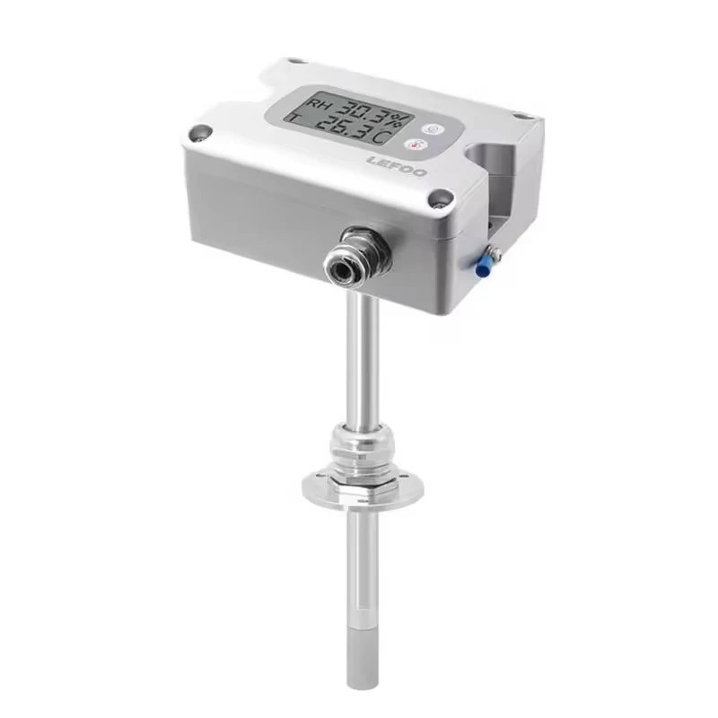 Explosion Proof Pipe Probe High Accuracy Temperature Humidity Meter Chips LCD Display Back Light USB OEM IP64 Stainless Steel