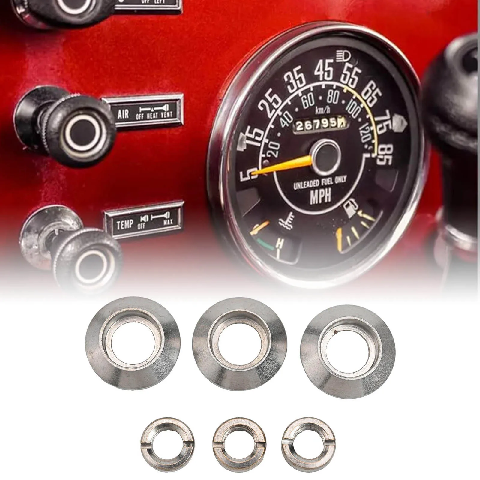 Dashboard Control Enhancer Dash Switch Bezel Set Dashboard Upgrade 6-Piece Set Special Nuts Included For Jeep Models