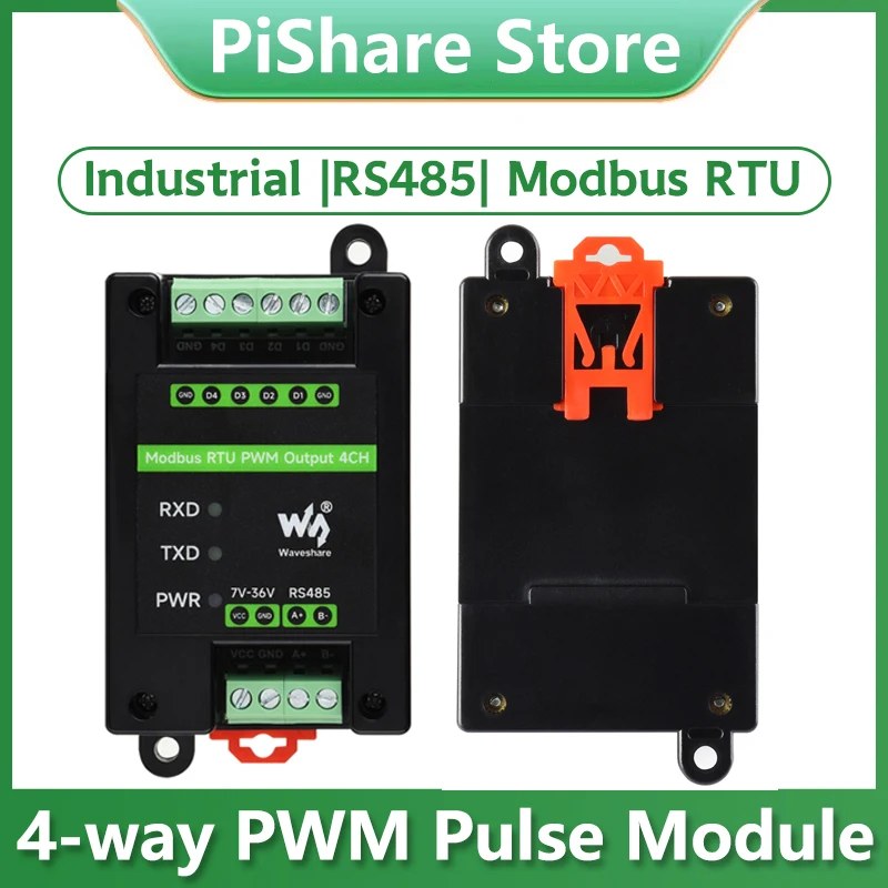 

Industrial 4-ch PWM RS485 pulse output module Modbus RTU rail Multiple Isolation Protection Circuits