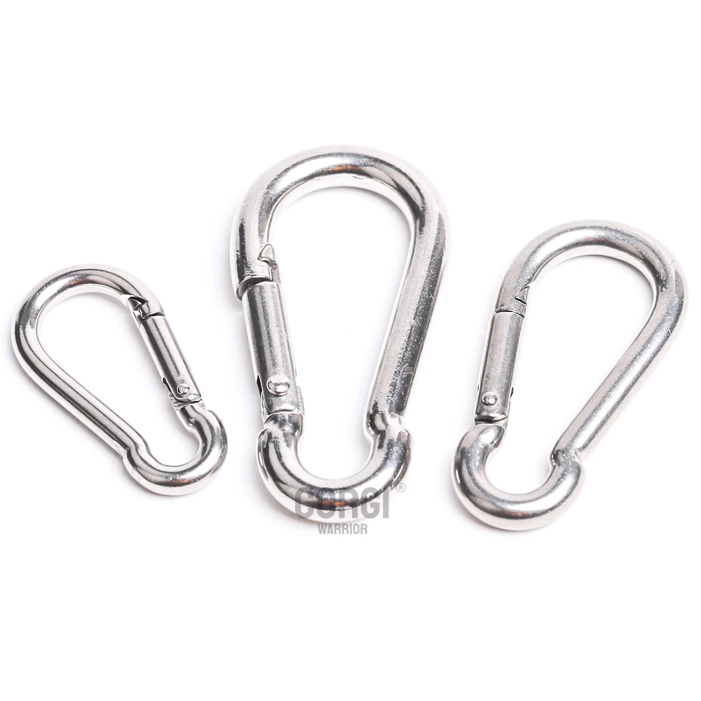 M4 M5 M6 M7 M8 M10 M11 M12 Stainless Steel 304 Keychain Carabiner 1-5pcs Small Clips Spring Snap Hook Climbing Carabiners Clips