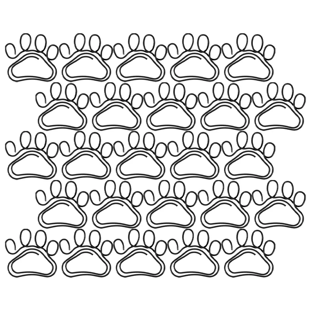 

50pcs Cat Claw Paper Clips Cute Metal Document Clips Delicate Creative Shaped Small Office Supplies Black Color