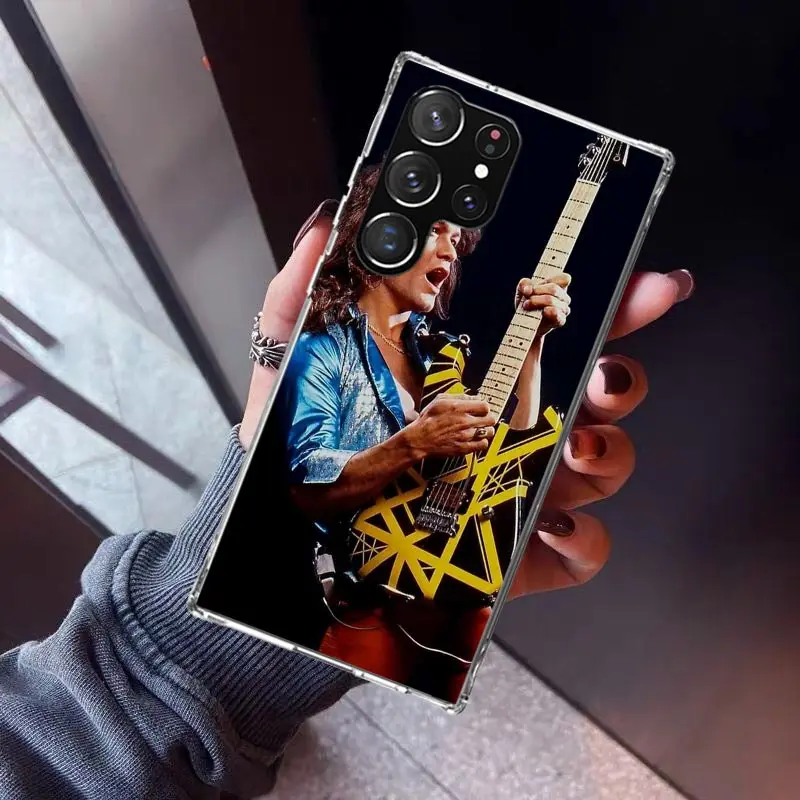 Eddie Van Halen Graphic Guitar Phone Case For Samsung Galaxy S23 S24 Ultra S22 + S21 Plus S20 FE Cover S10E S10 S9 S8 Silicone