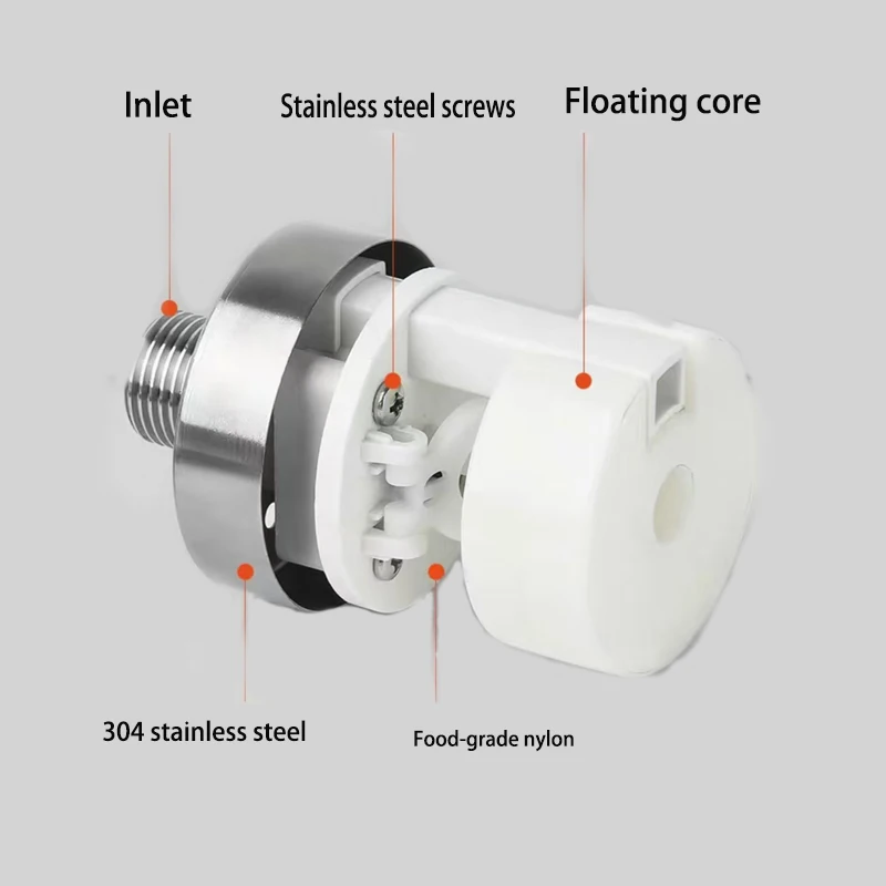 Stainless Steel Float Valve 1/2" 3/4" Automatic Water Level Control Shut-Off Valve for Water Tank/Tower - Ball Type Tank Filler