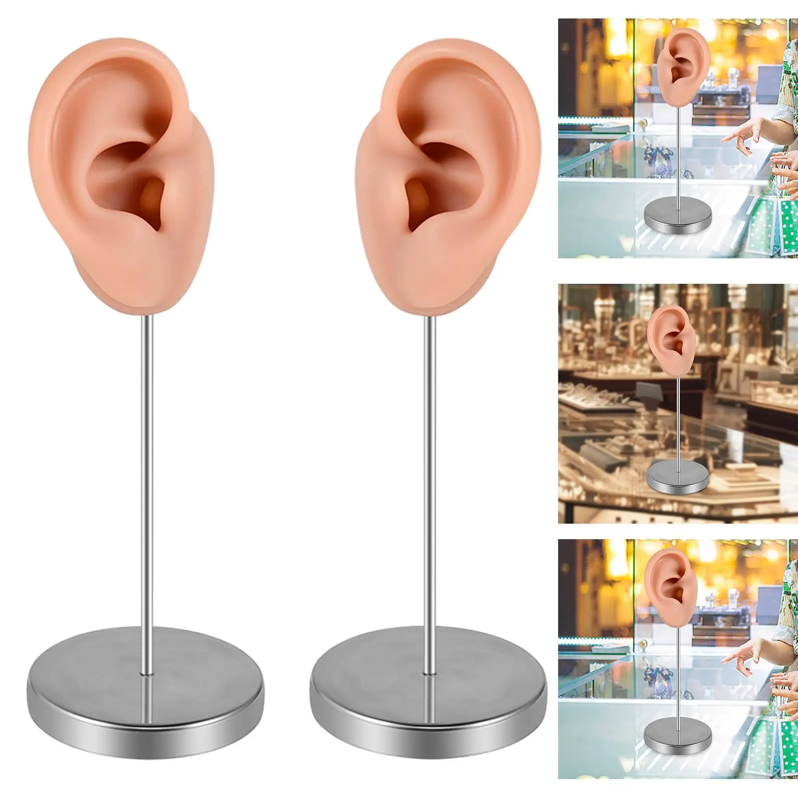 

Silicone Ear Model Earring Display Stand Organizer Reusable Jewelry Rack