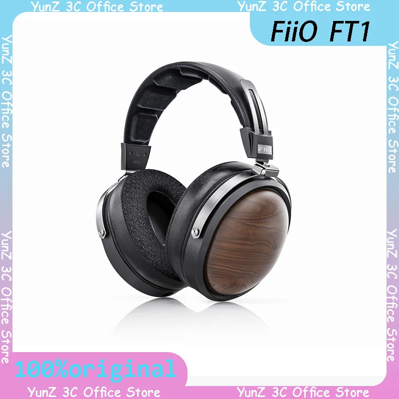 Fiio Ft1 Closed End Headphones Walnut Professional Hifi Earphones Wired Monitoring Big Ear Head Mounted Music Earphones Gaming