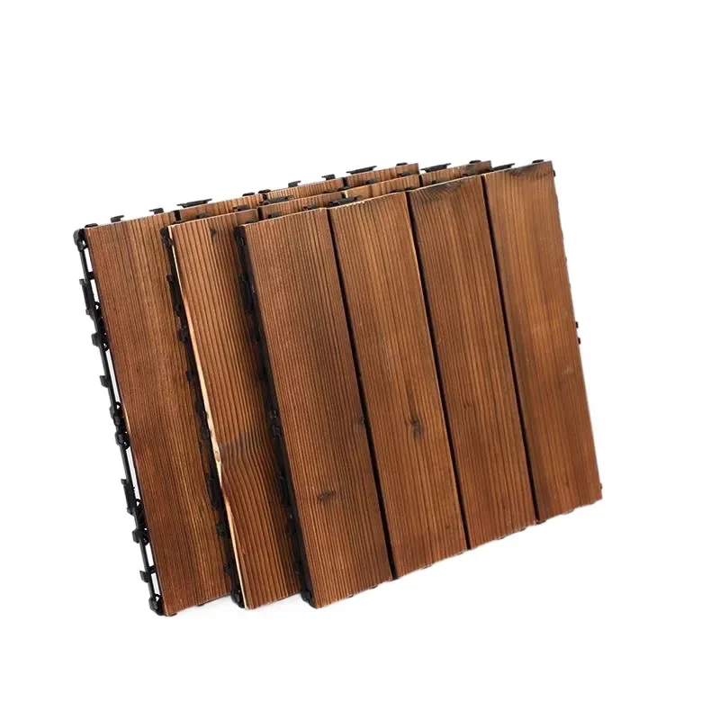 Garden Floor Terrace Self-laying Carbonized Wood Anti-corrosion  Balcony Splicing Outdoor Floor