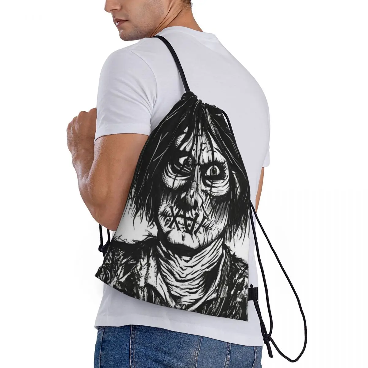 Custom Pattern Logo Drawstring Bag Billy Butcherson From The Film Hocus Pocus Travel Backpack Student Storage Bag School Bag