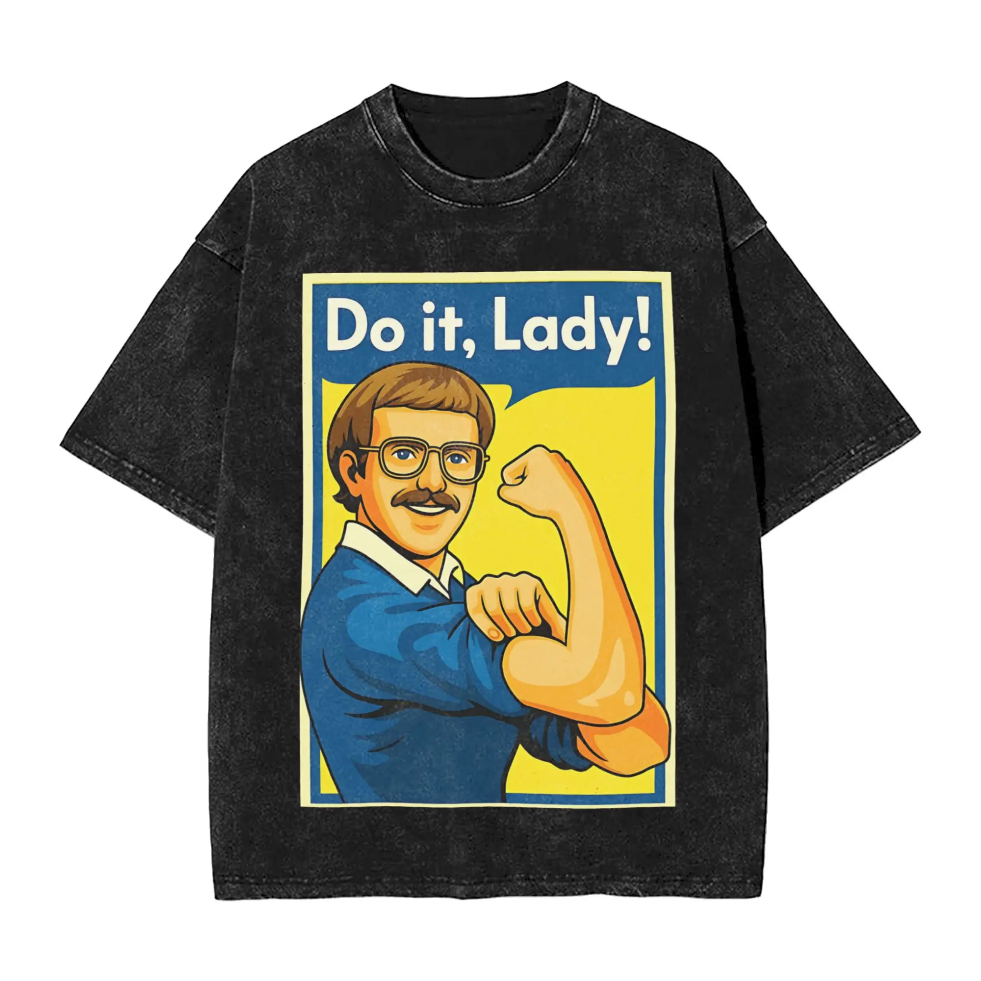 

Футболки Do it Lady Viral Mem, трендовая летняя футболка, эстетичная свободная повседневная одежда, большие размеры 2XL