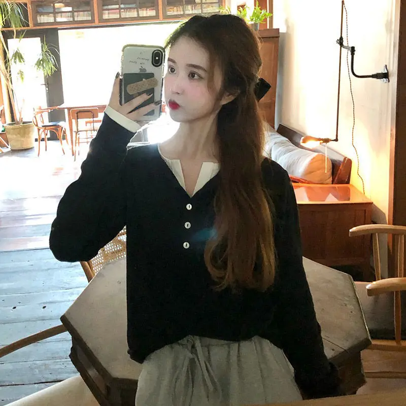 Sweatshirts Woman Clothes Art Spliced Brown Yellow Pocket-Designed Gentle Girl Cerulean Green Lace Young Ruffled Grey Fiber