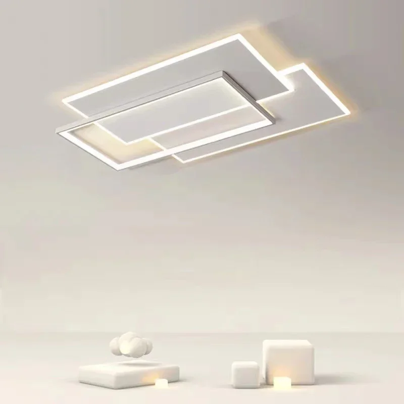 Dimming Simple Round Square Home New Modern LED Chandelier Lights Living Dining Room Kitchen Bedroom Hall Lamps Indoor Lighting