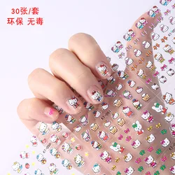 Kawaii Sanrio Mini Nail Stickers Hello Kitty Cartoon Stickers Laptop Stationery Waterproof Diy Decal Kid Toy Cute Girl Ornaments