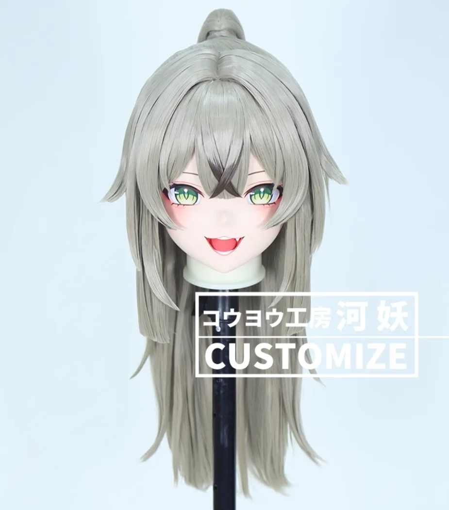 C-413 Customize Full Head Resin Cartoon Cosplay Japanese Character Anime Role Play Crossdress Kigurumi Mask With Back Shell