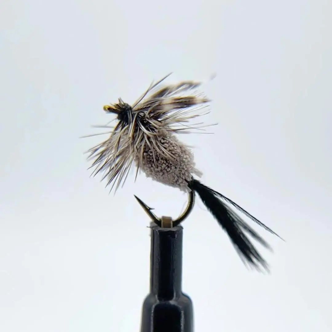 Bimoo 6PCS Grizzly Brown Hackle Adams Irresistible Dry Fly May Fly