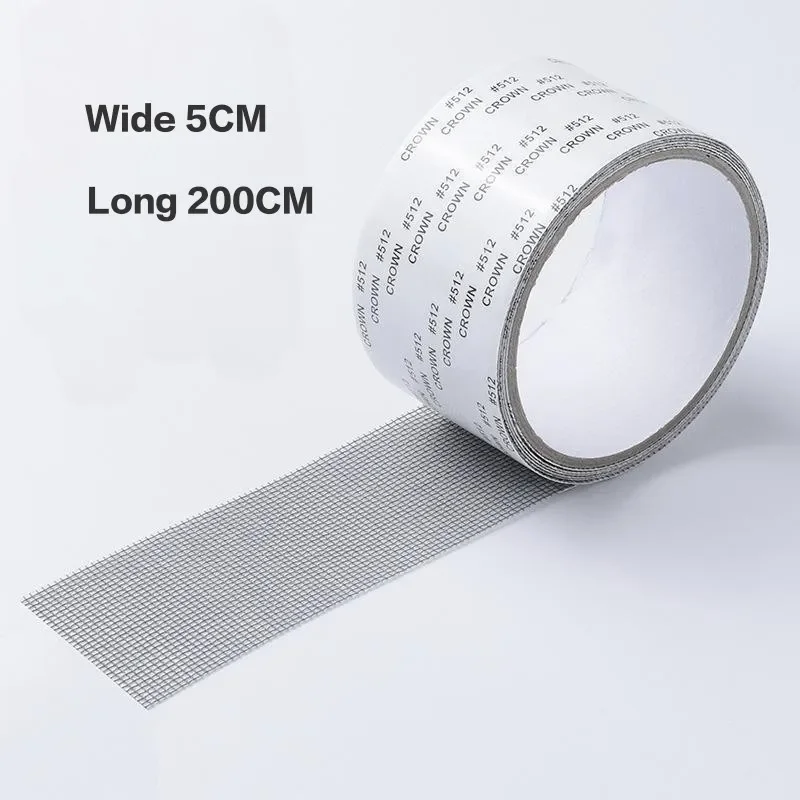 Strong Waterproof Self-Adhesive Window Screen Repair Mesh Tape for Covering Holes Tears Anti-Insect Mosquito Net Door Fix Patch