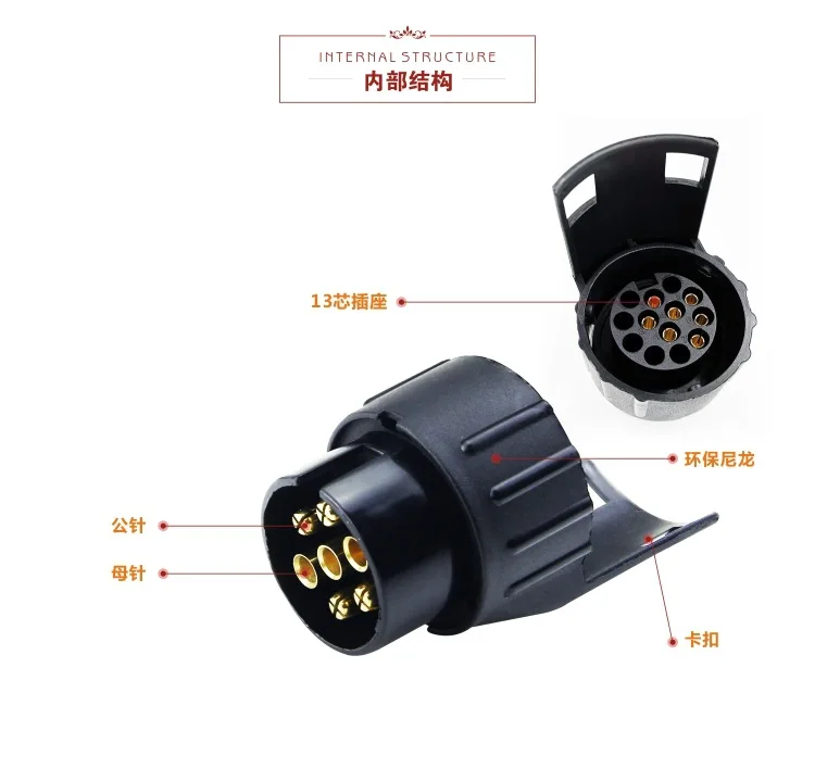 Presa della spina dell'adattatore del convertitore mini da 7 a 13pin di eurometer del trattore del rimorchio