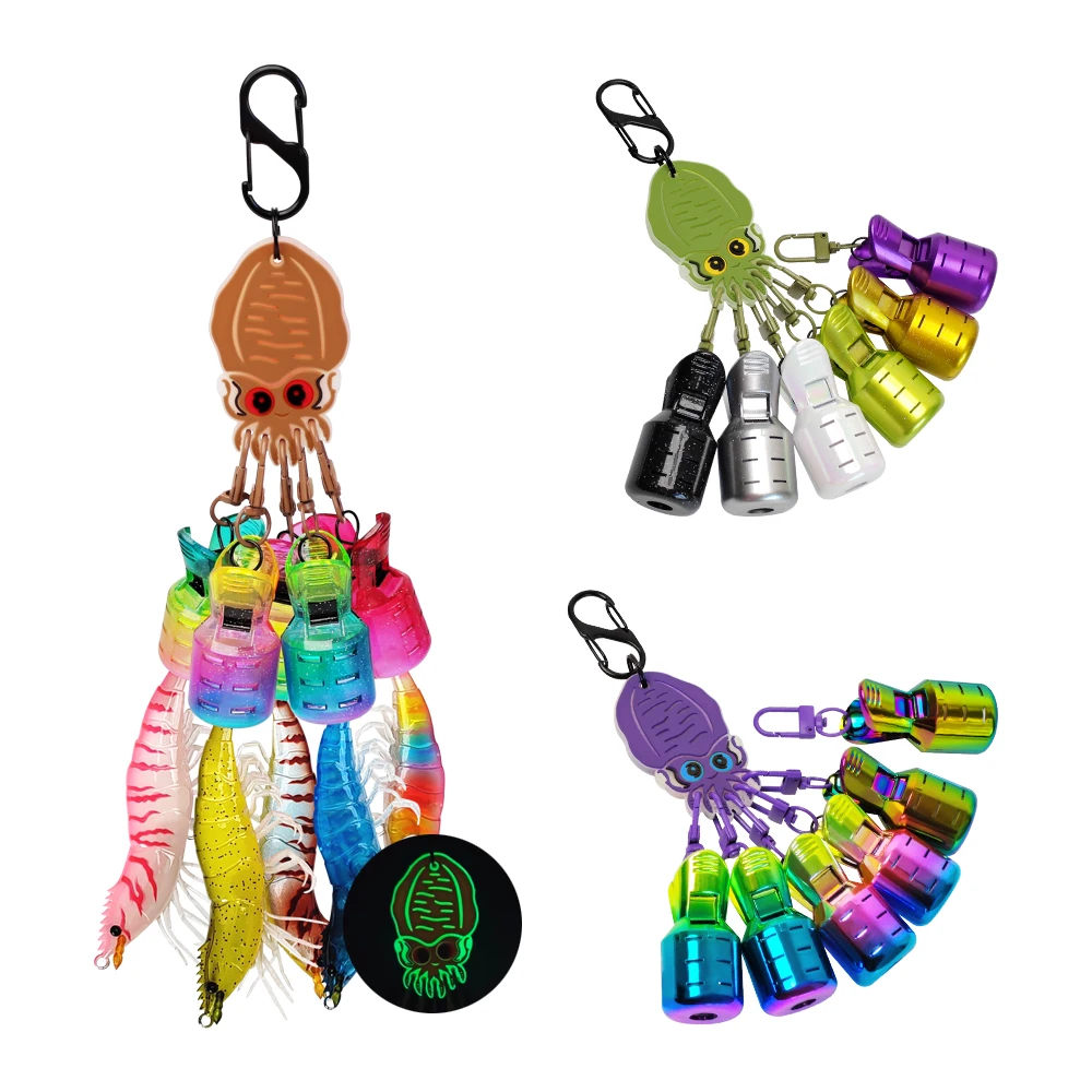 6pcs\L Squid Jig Hook Protective Sleeves Guard Cover for EGI Soft Bait Fishing Tackle Accessories Safe Storage Case