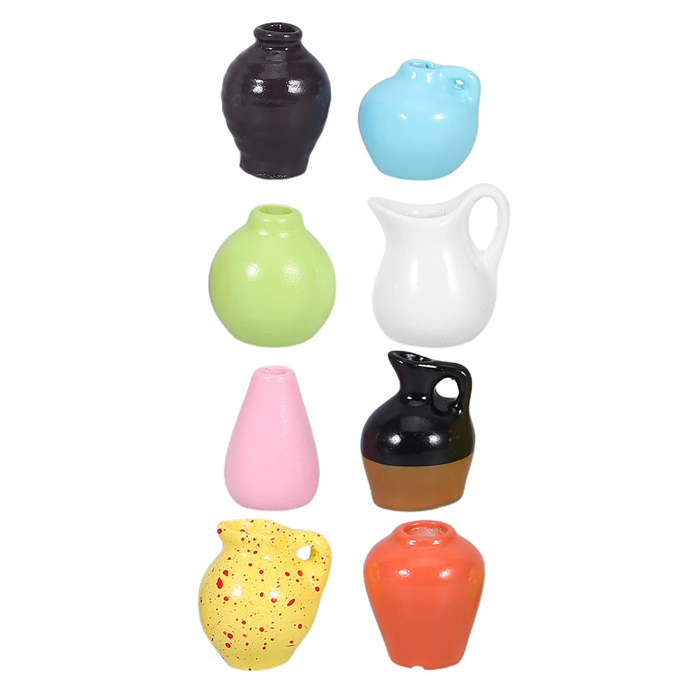 

8pcs Mini Vase Fridge Magnets Cute Magnetic Refrigerator Decor Bud Vases Small Flower Pot Home Office Metal Surface Accessories