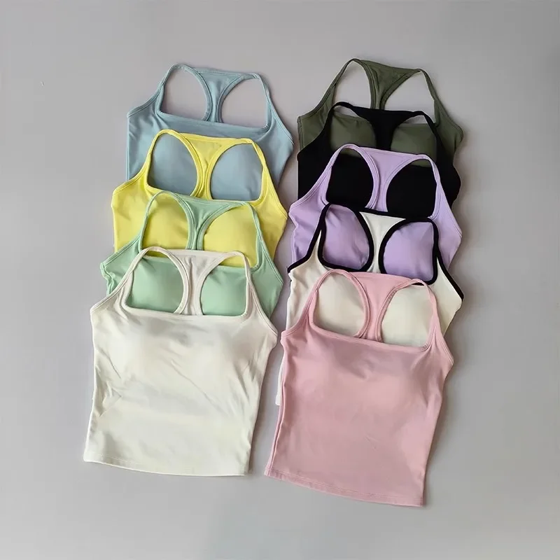 Beauty Back Sports Underwear Skin friendly Bare Pilates Fitness Bra Thin Strap Breathable Yoga Vest I-Tank
