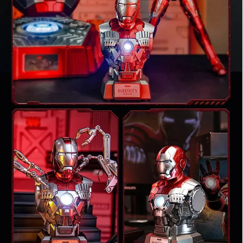 

Iron Man Bluetooth Speaker Chest Breathing Light Sync With Music Gaming Room Decor Desktop Ornament Accessory Male Gift