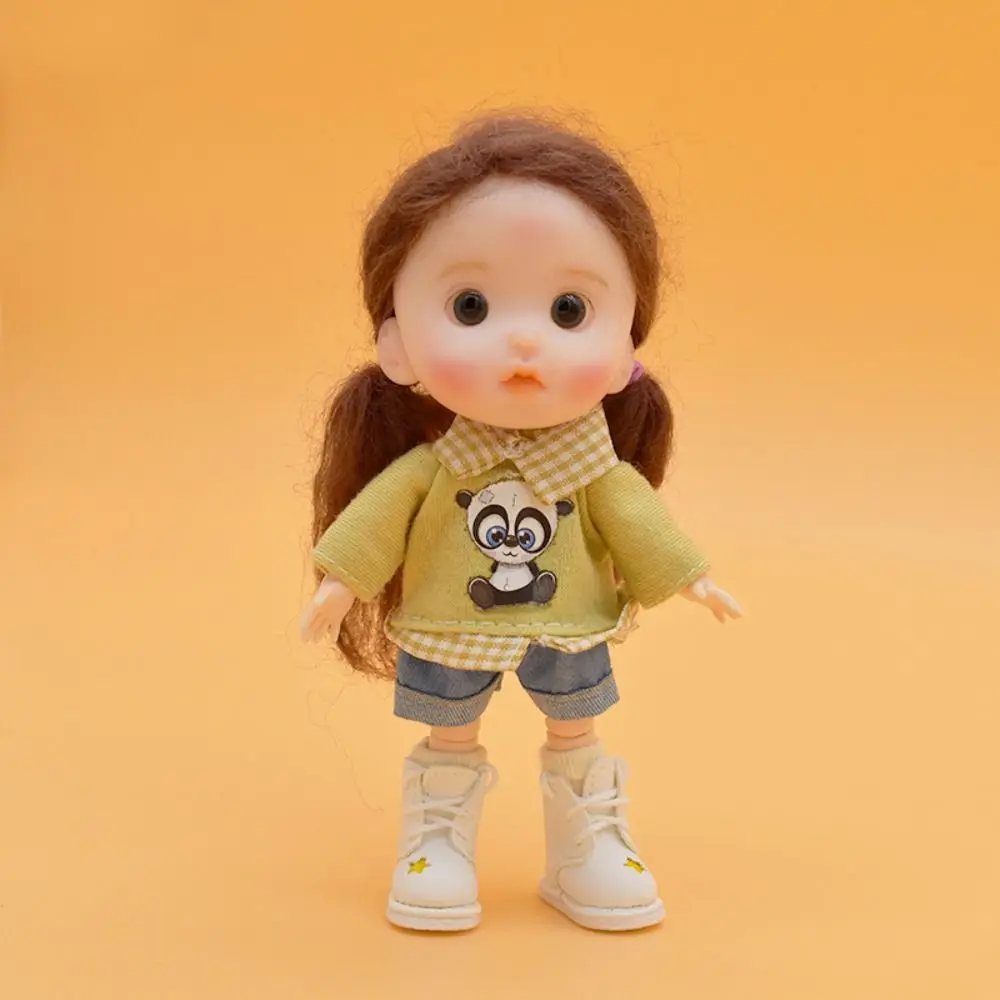 

1 Pair Mini Obitsu 11 Doll Boots Star Pattern Gold Buckle 1/8 Bjd Doll Leather Shoes High-top Molly 1/8 Bjd Doll Boots Children