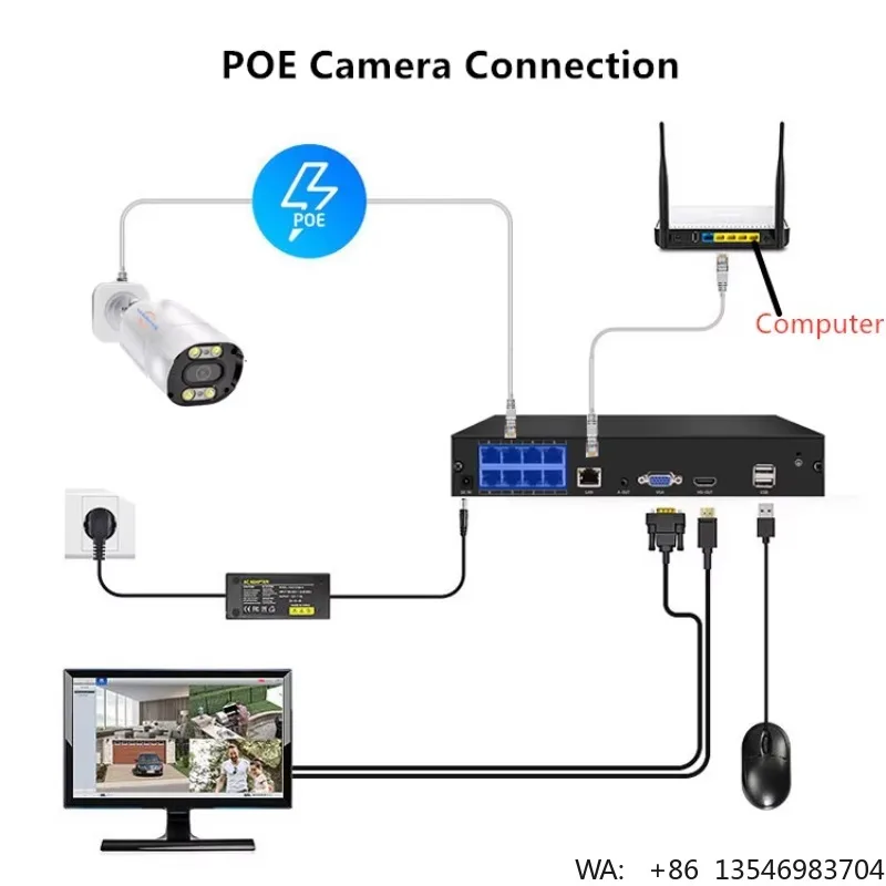 Wholesale 8MP POE IP CCTV Camera System Top 10 Quality 8-Channel Complete Metal Night Vision Wide Angle NVR Top Manufacturer