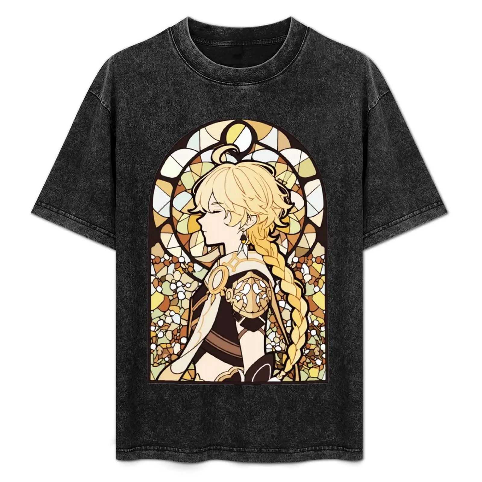 

Stained Glass Aether T-Shirt Simple Line Art Print Tee