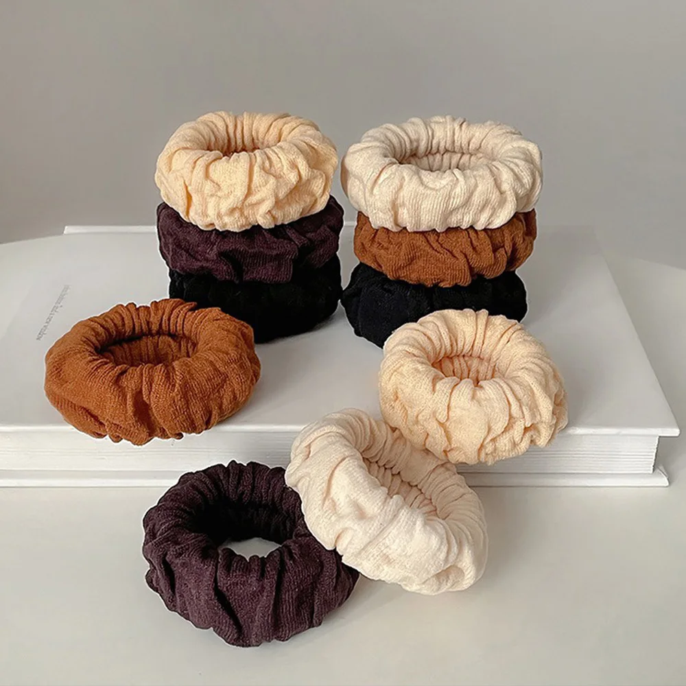 Lazos gruesos elásticos grandes clásicos para el cabello para mujeres y niñas, tela sin costuras, soportes elásticos para cola de caballo, Scrunchies de punto para el cabello grueso