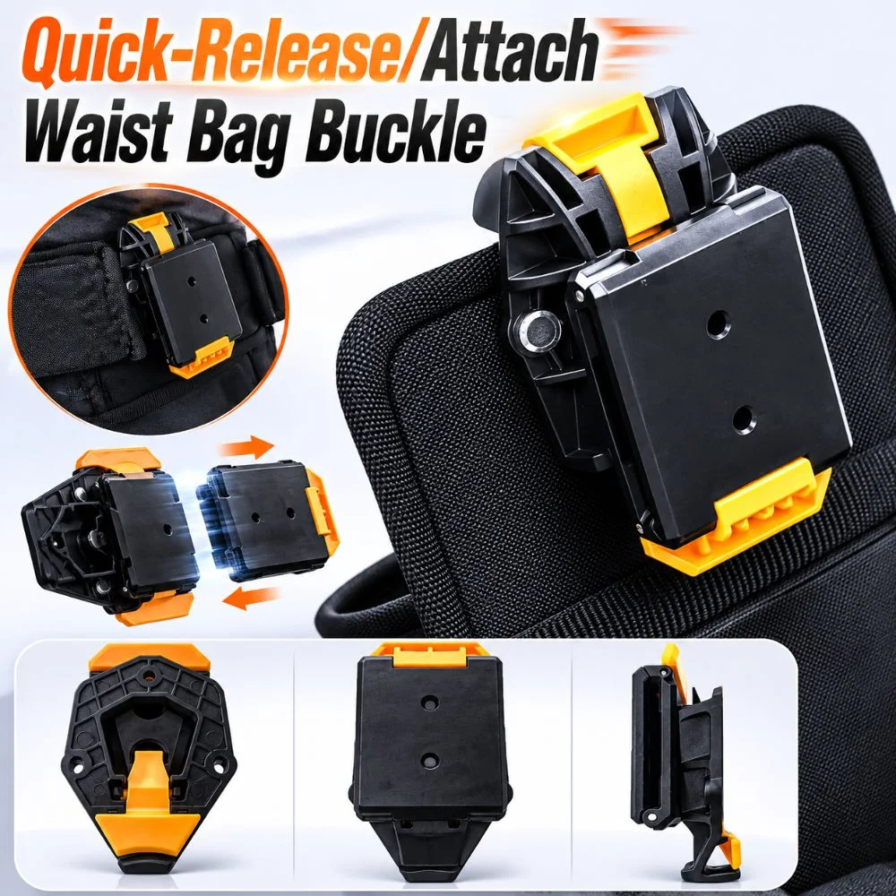 Quick-Release/Attach Waist Bag Buckle Sturdy ABS Universal Tool Bag Belt Clip Buckle DIY Tool Bag Fixing Clip All Tool Waist Bag