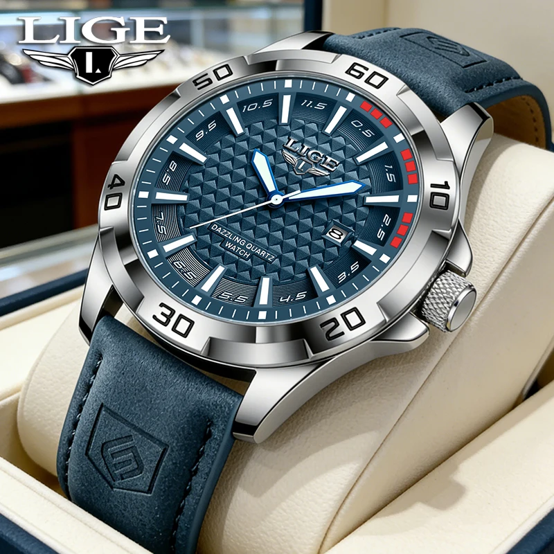 

Мужские наручные часы LIGE 2026: элитные, модные, деловые, кварцевые, спортивные, водонепроницаемые, светящиеся, с кожаным ремешком. Отличный подарок.