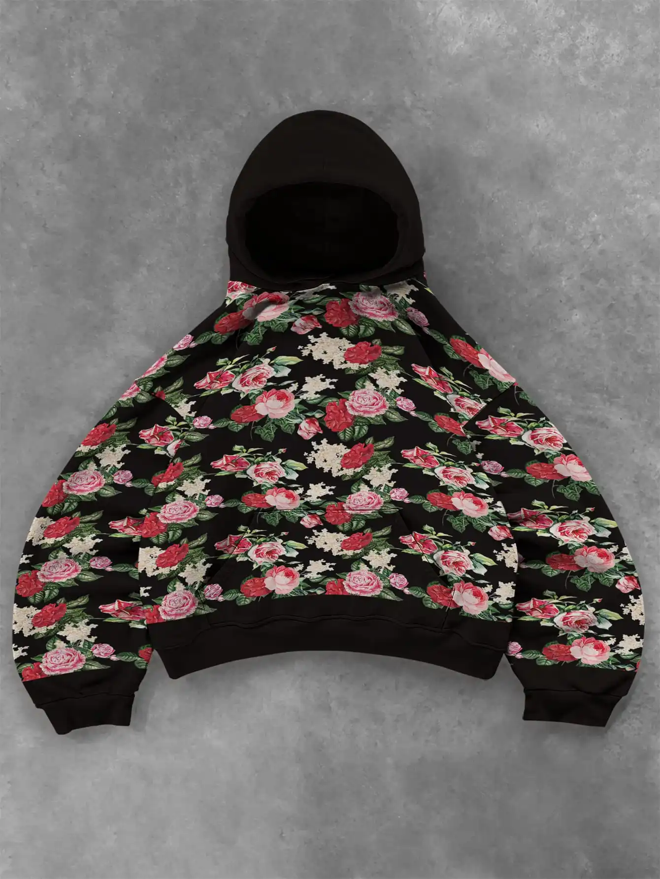 

Blue Landscape Style 3D Print Tie-Dye Hoodie Colorful Floral Pattern Hooded Sweatshirt Casual Street Style Pullover Hoodie Top