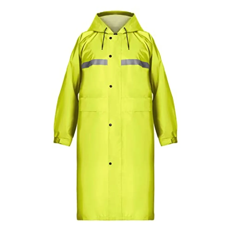 

Long Hooded Raincoat Safety Waterproof Emergency Rain Jacket Poncho for Men Women Adults