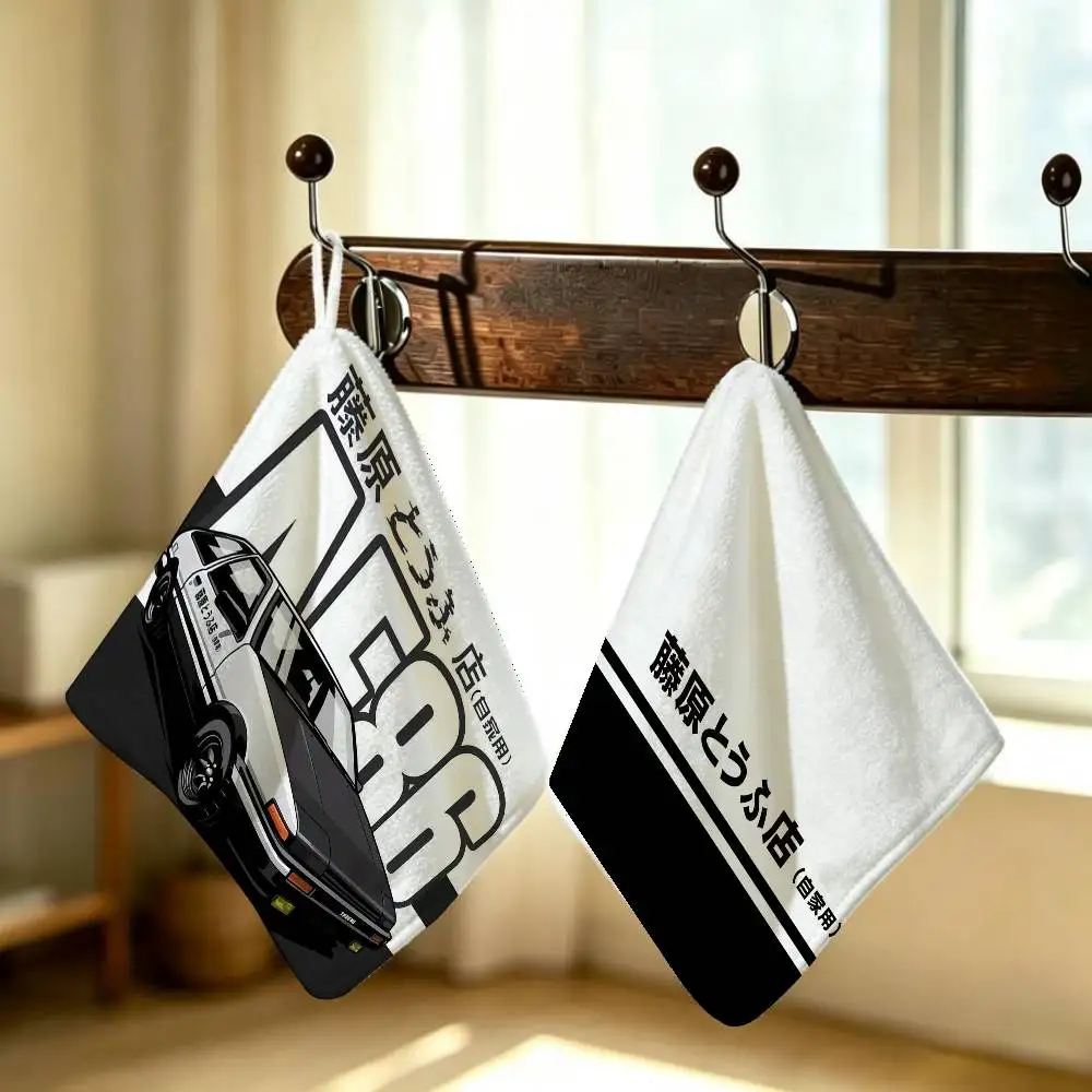 Classic retro car AE86 Anime Polyester Hanging Kitchen Hand Towel Durable Wear Resistant  Versatile Use Throughout Home