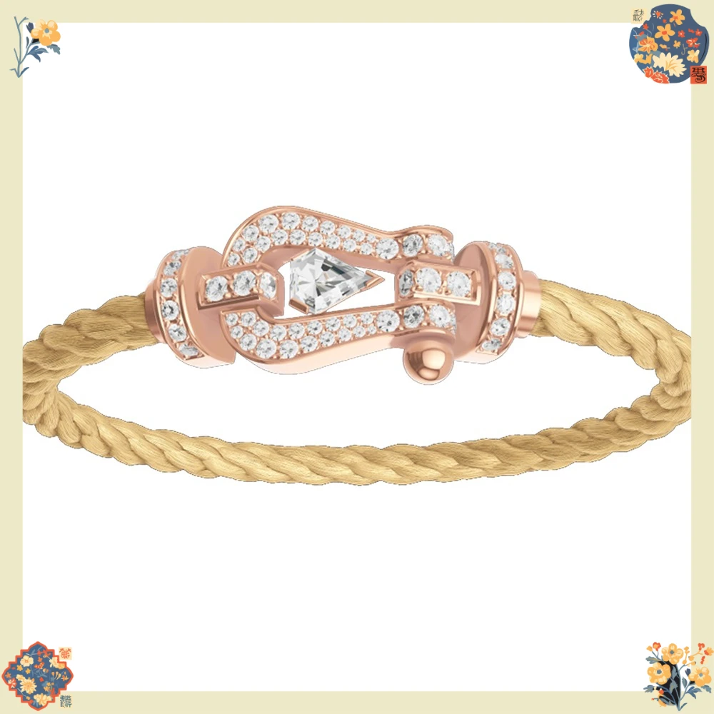 

LISV 2026 New 925 Silver Green blue Nylon L Double Row Big Zircon Bracelet Female Daily Wear Party Gifts Luxurious Couple Jewelr