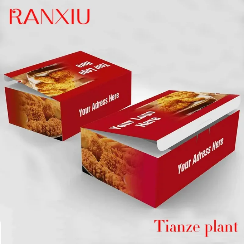 Takeaway Fried Chicken Box, Fast Food Grade, descartável, personalizado, venda quente