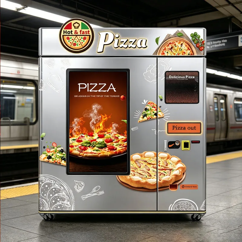 Pizza Vending Machine Commercial Pizza ATM with Fresh Baked Pizza System Refrigerated Storage and Smart Control Customized