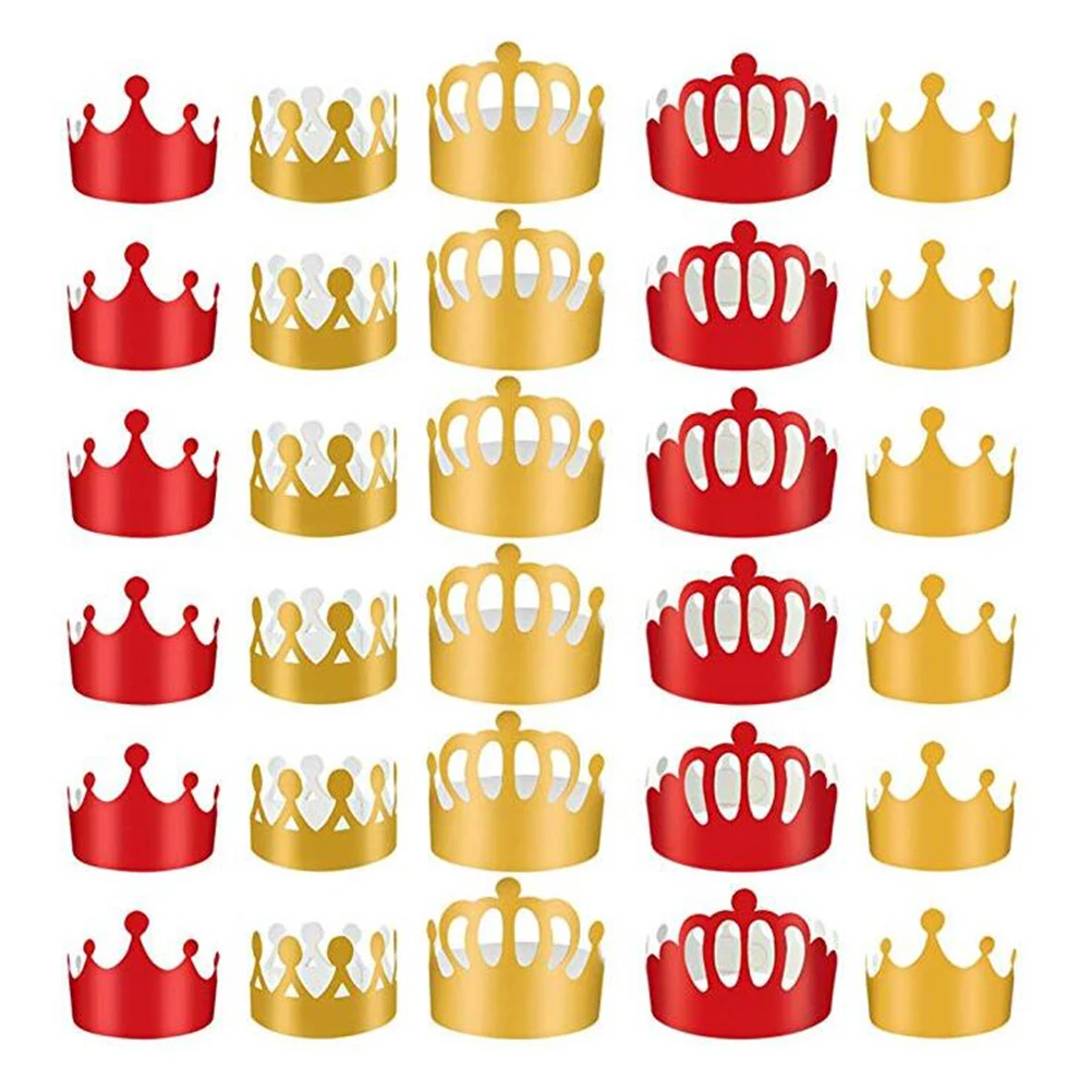 

30 Pcs Birthday Hat Has Crown Child Party Decorative Hats Paper Cap Baby Shower