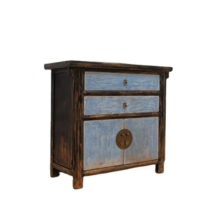 

Antique hand-painted bedside table table Hotel wooden bedside table