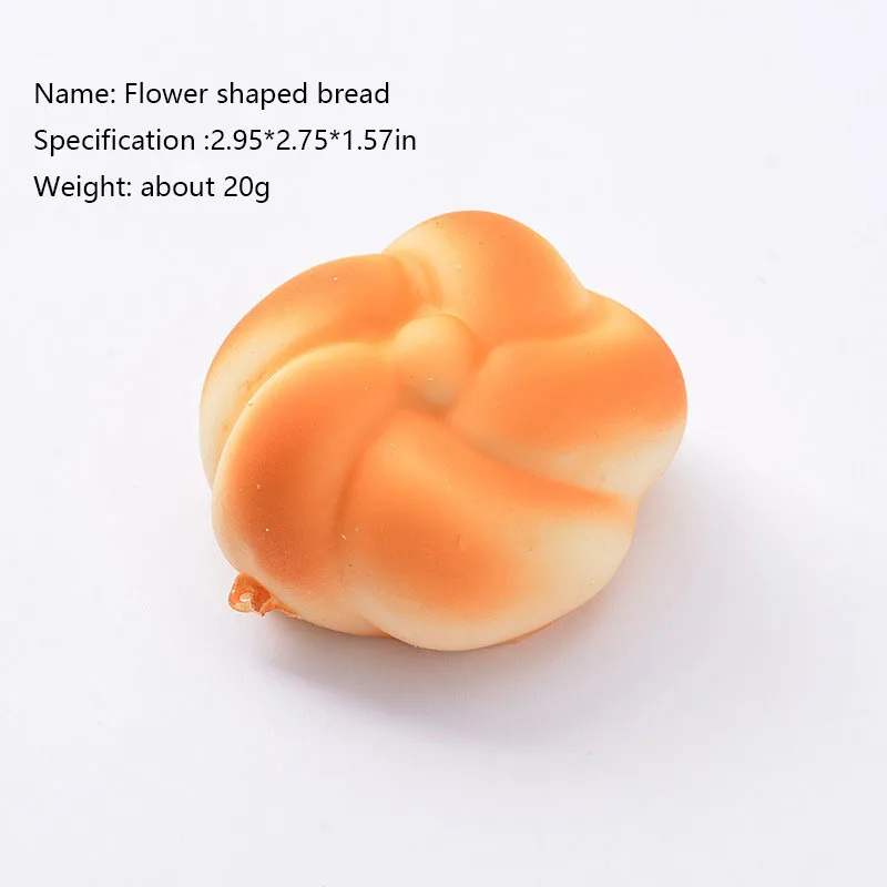 1PC Artificial Bread Pressure Reliever Knead Stress Reliever Fake Food Photography Prop Window Cabinet Model Fake Decoration