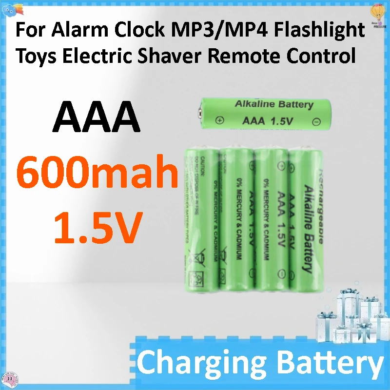 8pcsAAA 1.5V Battery 600mAh Rechargeable Battery Suitable for Alarm Clock MP3/MP4 Flashlight Toys Electric Shaver Remote Control