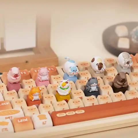 Akko Zoom Artisan Keycap Set for Cherry MX Mechanical Keyboard Decorative Personality Three-dimensional Keycaps Kawaii Gift 9pcs