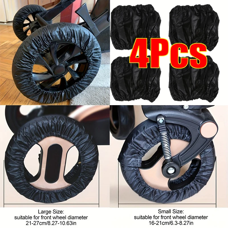 

4Pcs Baby Stroller Wheel Cover Dustproof Wheelchair Tire Protector Infant Pushchair Pram Wheel Anti-Dirty Case Accessories