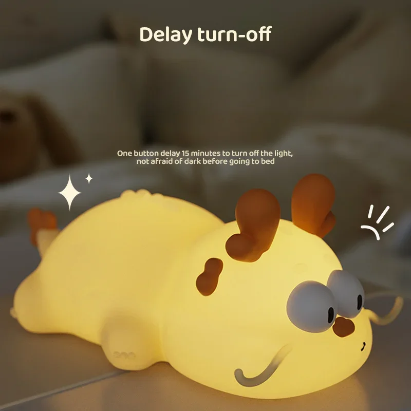 Modern New Cute Creative Dragon Night Light Bedroom Bedside Lamp With Timed Cute And Niche Sleeping Atmosphere Bedside Lamp