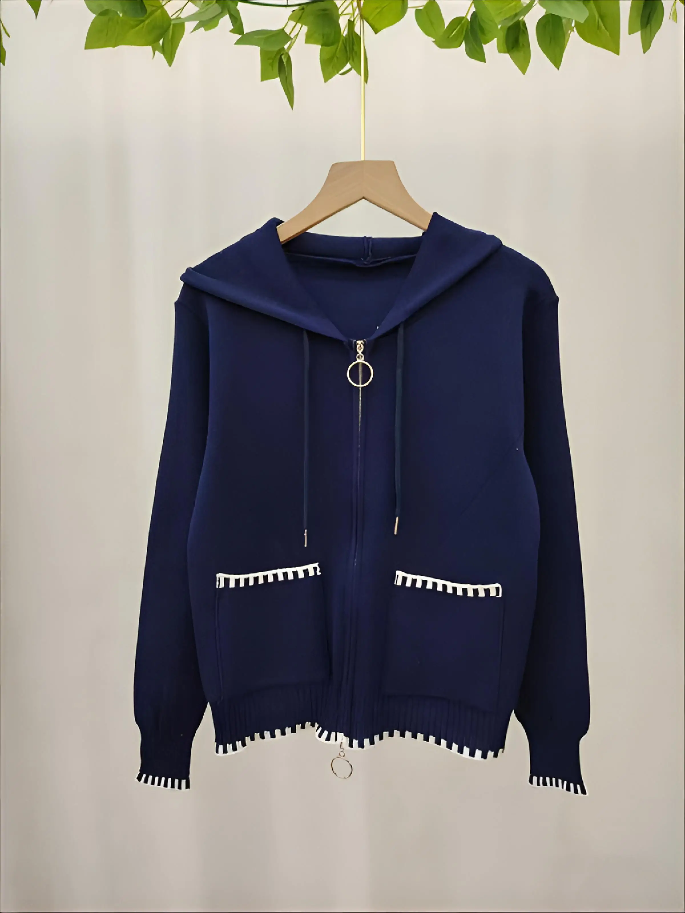 

Женские черные кардиганы-свитеры весенние, укороченные, с отстегивающимися накладными карманами, в стиле городской готики, с двойными карманами, вязаные, для уличного стиля