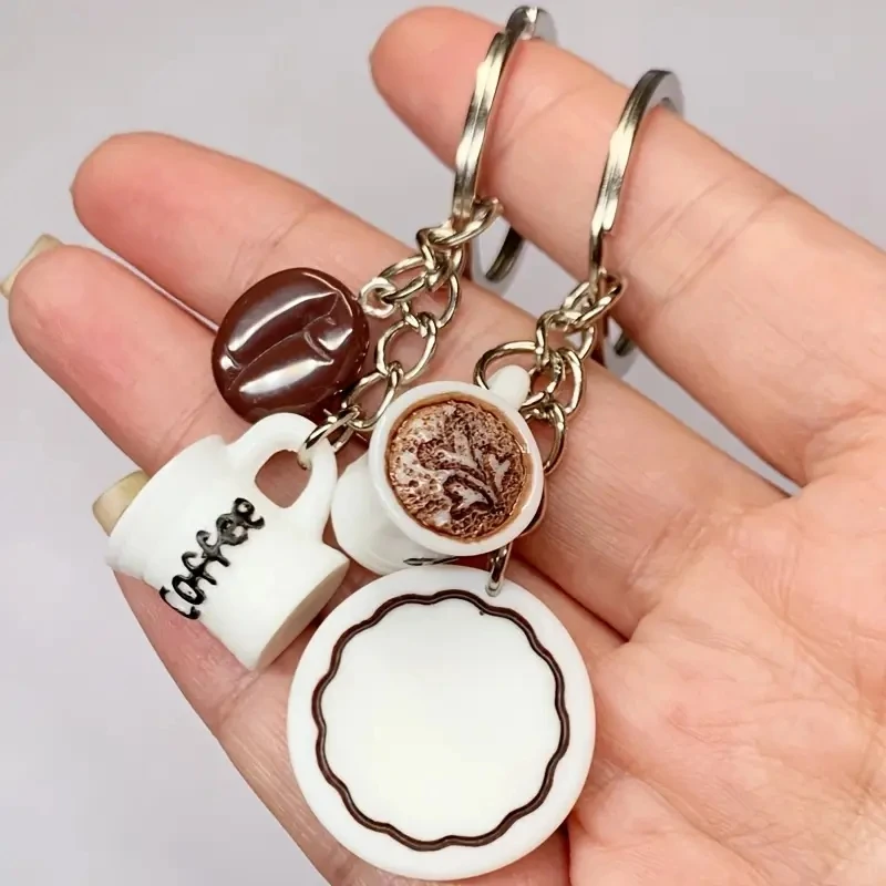 1 шт. декоративная подвеска-ключ для рюкзака представляет собой подарок для любителей кофе. Это подходящий подарок для друзей и пар.